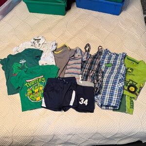 12m infant Clothing Bundle with tops and bottoms and overalls and jumper!